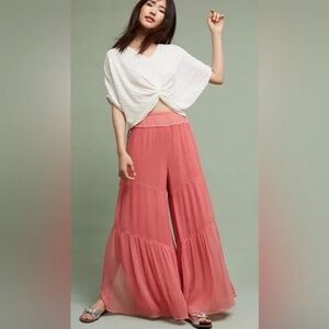 Anthropologie Elevenses Wide Leg Gauze Pants